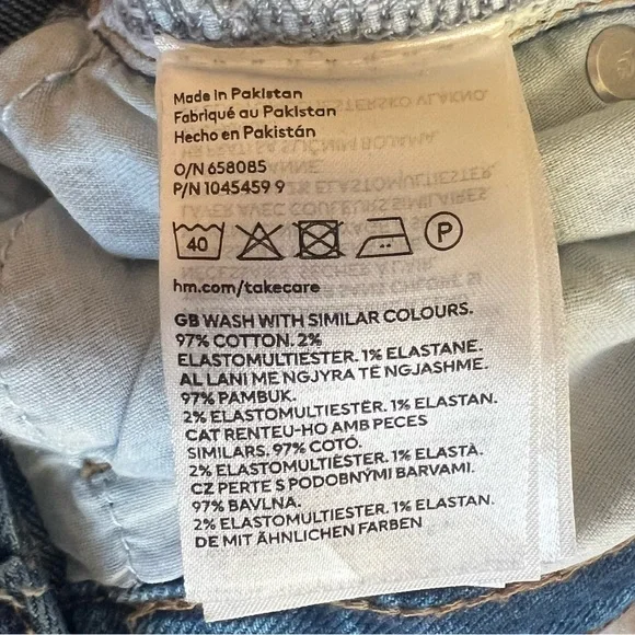 H&M “Harper” Women’s High Rise Wide Leg Jeans- 97% Cotton - Picture 10 of 10